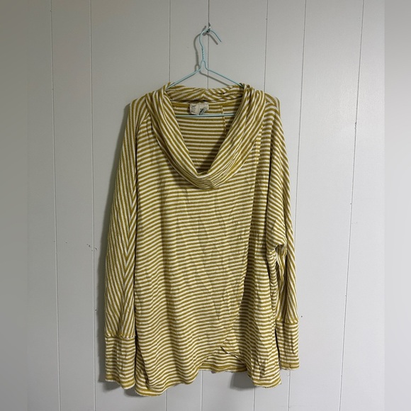 #113 Anthro Yellow Striped Long Sleeve - Picture 1 of 5
